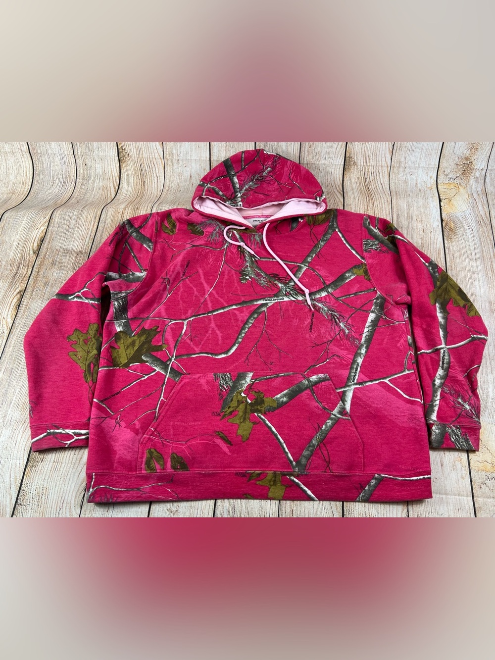 Women's RealTree Hot Pink Camo Hoodie Sweatshirt Size XL
